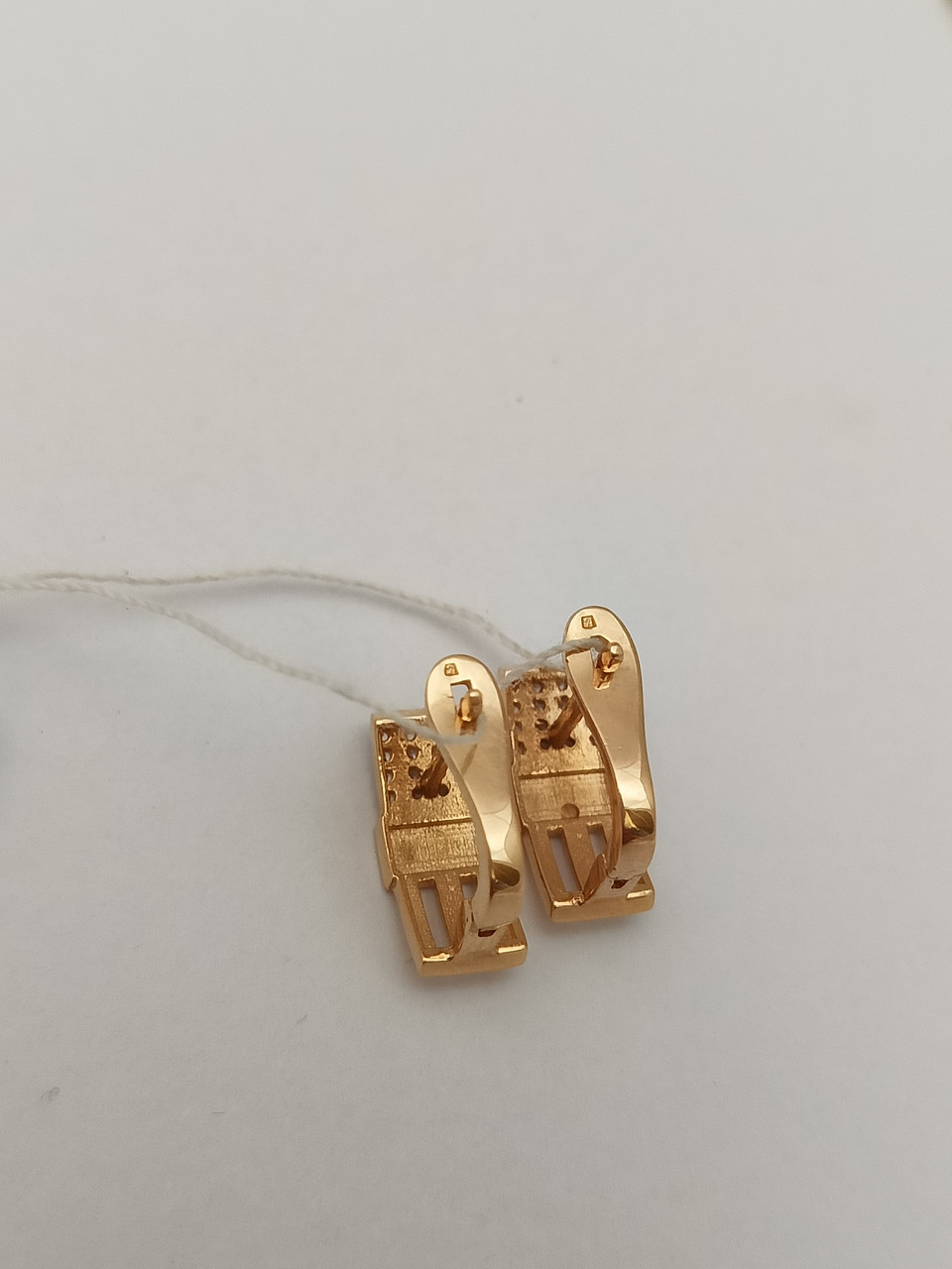 Золоті сережки з цирконієм 585 проби - Зображення 2