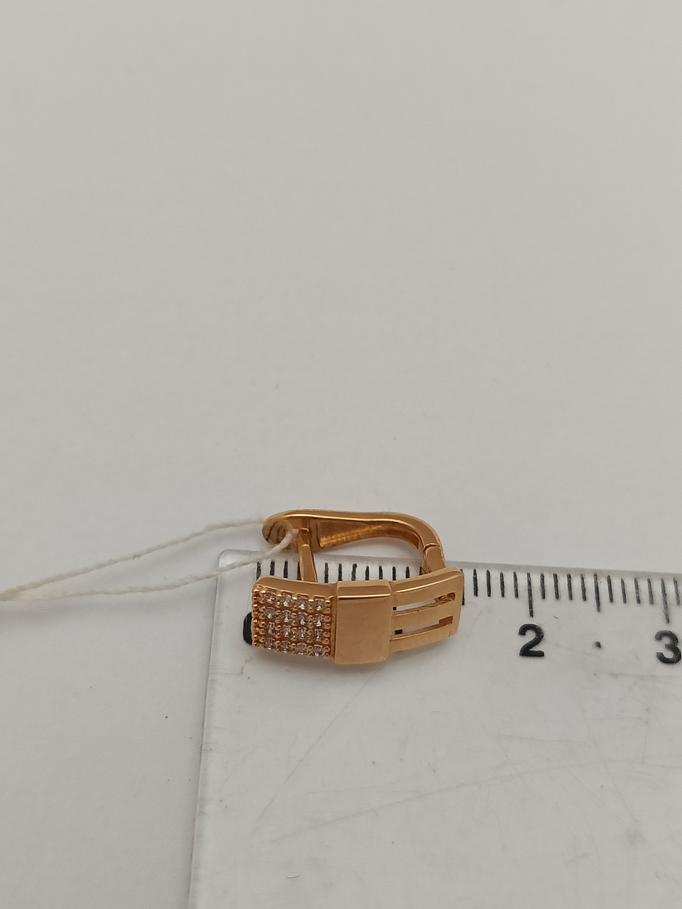 Золоті сережки з цирконієм 585 проби - Зображення 3