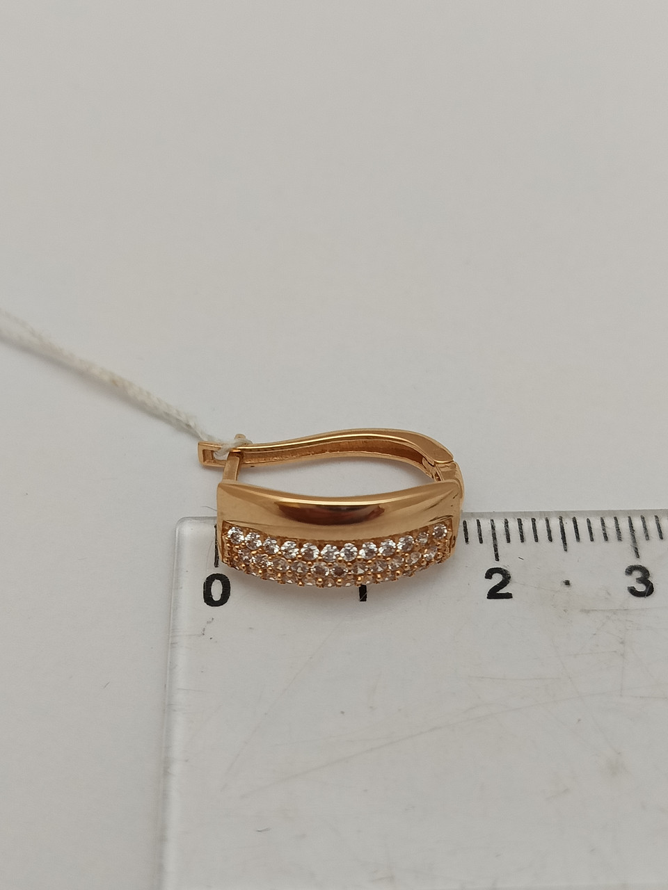 Золоті сережки з цирконієм 585 проби - Зображення 3