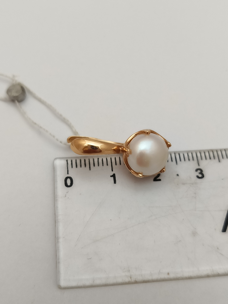 Золоті сережки з перлами 585 проби - Зображення 3