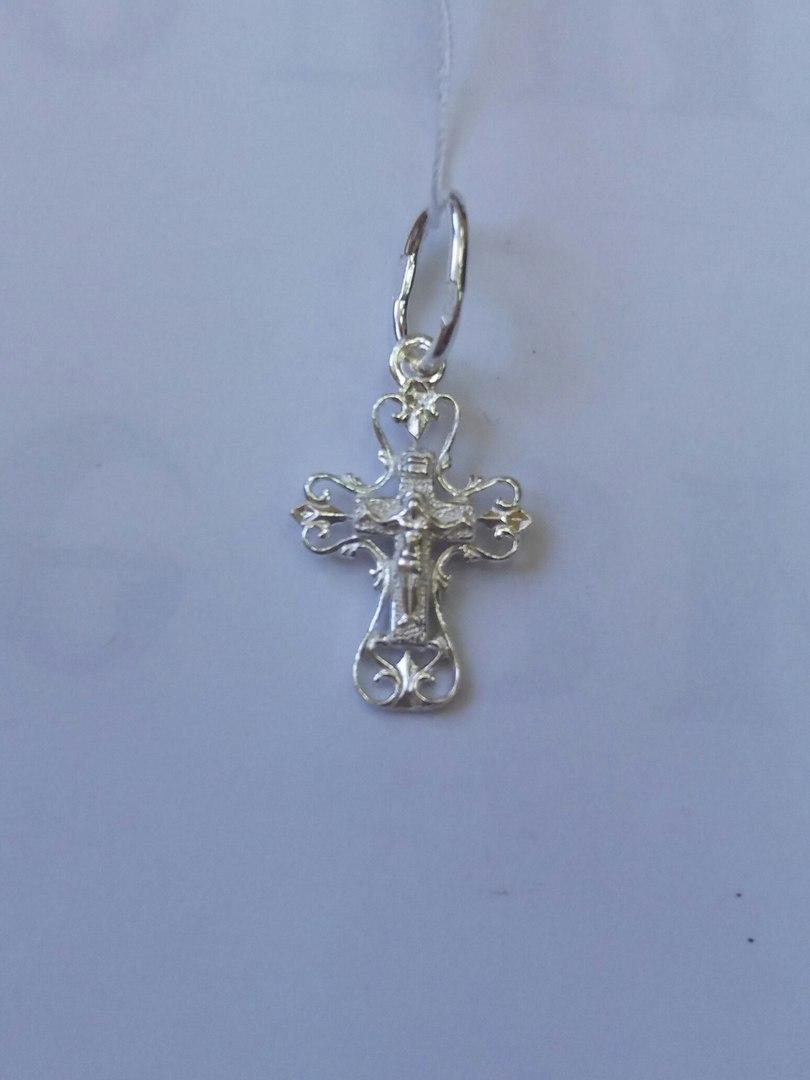 Срібний хрест з фіанітами