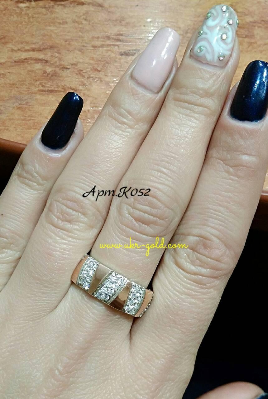 Срібне кільце 925 проби із вставками золота. - Зображення 2